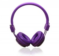 Bluetooth Wireless Headset Headphone Earphone FM Radio MP3 Player Mic TF SD Card Slot Purple