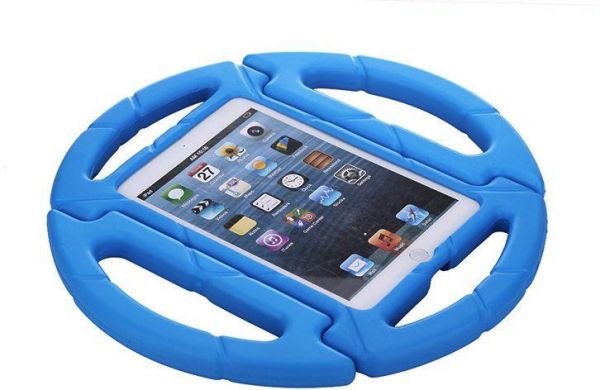 Steering Wheel Case Shockproof Protective Cover Eva Foam Handle Stand Case Cover for Apple iPad mini (Blue)