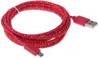 1 Meter Braided Wire Micro USB Cable Sync Nylon Woven 5pin Charger Cords For Samsung Galaxy S3 S4 S5 S6 HTC (Red)