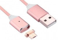 Magnetic Micro USB Cable for Samsung C7 in Rose Gold