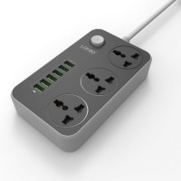 LDNIO SC3604 Socket extension, 6USB Ports 3.4A power, 3 Socket adaptors, 2 meters long cable, safety socket