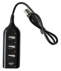 Portable USB 2.0 Hi-Speed 4-Port Splitter Hub Adapter For PC Computer Laptop MAC Black