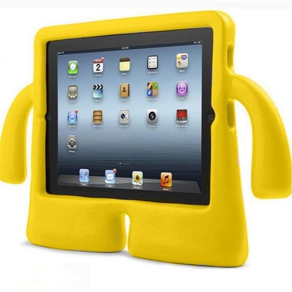 Kids Safety Shockproof Handle Friendly Thick Foam Stand Protective Stand Case Cover for Apple iPad Mini Yellow