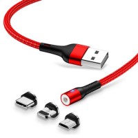 USAMS Magnetic USB Cable 1m With 3 in 1 USB cable