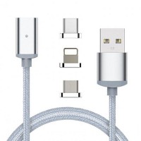 Aleesh 3 IN 1 Fast Micro USB Magnet Wire 1M Data Magnetic Cable Charger For IPhone Andrew