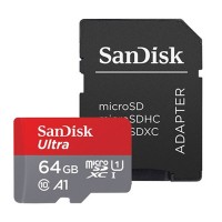 SanDisk Ultra microSDXC UHS-I 80 MB/s Card with Adapter 64GB - SDSQUNS-064G-GN3MA