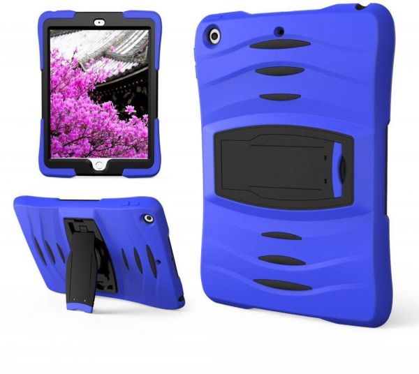 Heavy Duty Shock Proof Stand Scretchesproof bodyproof Case Cover For Apple ipad mini 123 (Blue)