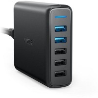 Anker Quick Charge 3.0 63W 5-Port USB Wall Charger, PowerPort Speed 5 for Galaxy S7 / S6 / Edge / Plus, Note 5 / 4 and PowerIQ for iPhone 7 / 6s / Plus, iPad Pro / Air 2 / mini, LG, Nexus, HTC More