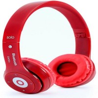 S450 Bluetooth Headset with Memory Card Reader and FM Radio Beats Design Red