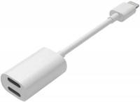Y Cable Dual Lightning IPhone Adapter Audio Charging, White