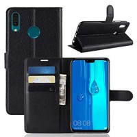 Huawei Y7 prime 2019 Case, SLEO Magnetic Copper Buckle Design PU Leather Wallet Folio Flip Phone