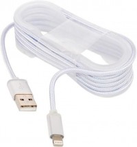 1.5 Meter Nylon Sync Data Charger USB Cable for iPhone 7 Plus 7 6S Plus 6 5S 5C 5 SE for iPad Air / Air 2 Mini 4 3 2-WHITE