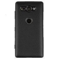 Sony Xperia XZ2 Compact Carbon Fiber TPU Flexible Case Back Cover Black By Muzz