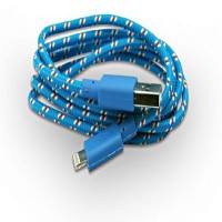 Braided Charger Cable for iPhone 5 and iPads - Blue